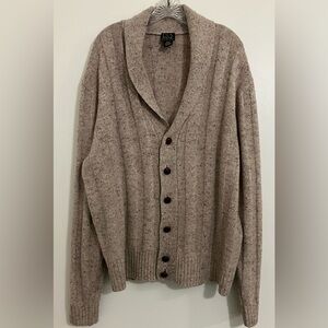 Jos A Banks Wool Cardigan Sweater Elbow Patches Old Money Retro Grandpa XXL